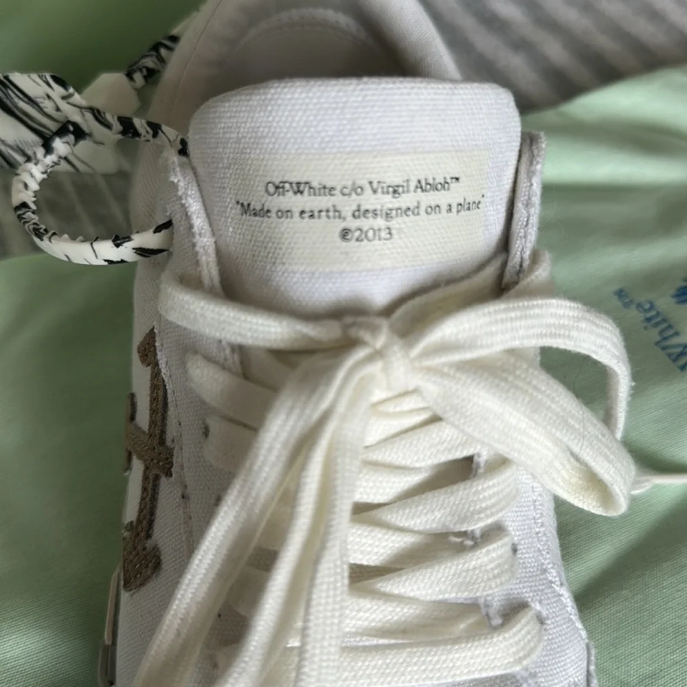 Off- White Vulcanized Eco Canvas Sneakers - Picture 15 of 16